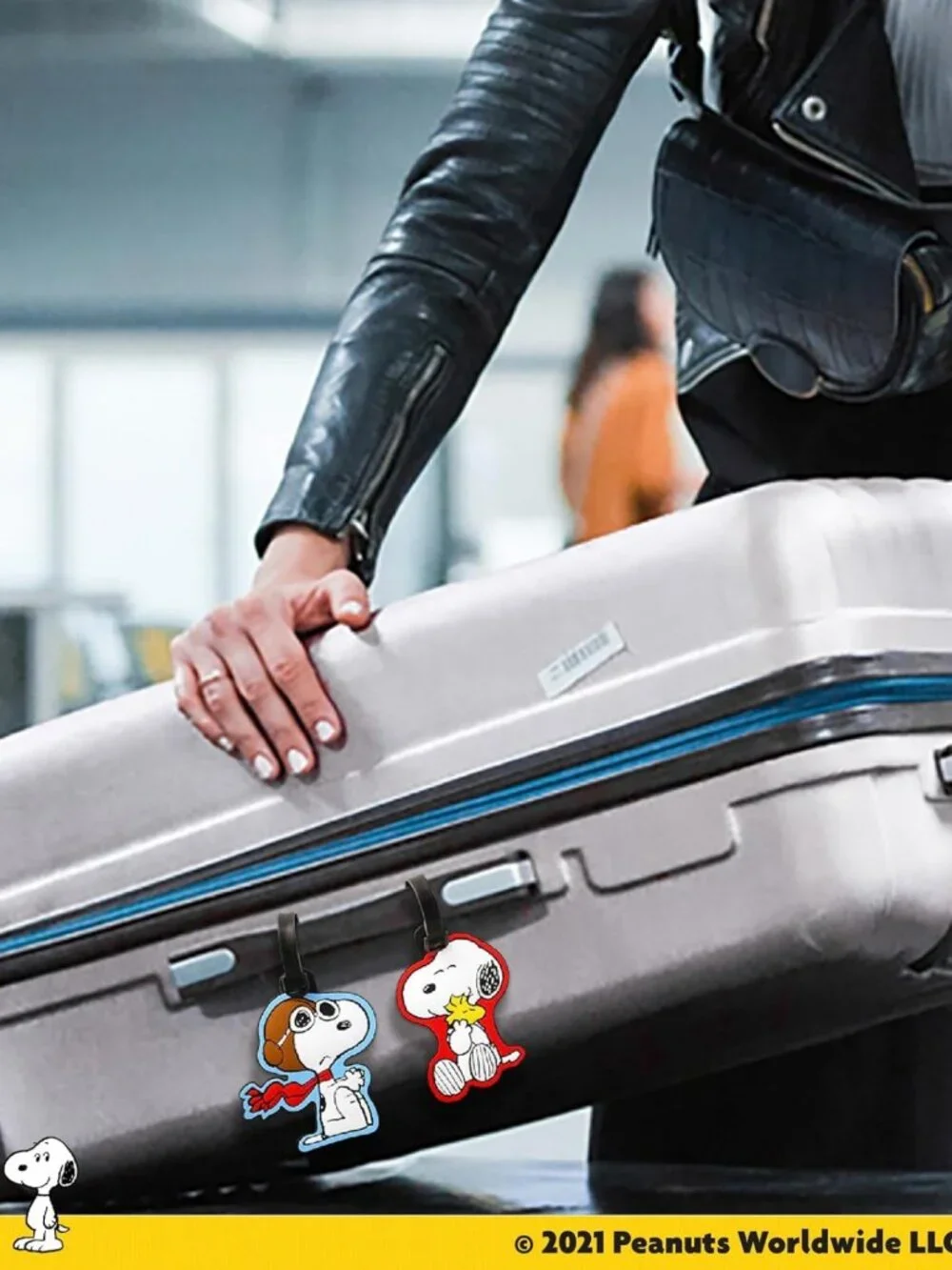 4-Pack Cute Snoopy & Woodstock Luggage Tags - PVC Travel Bag Tags for Backpacks